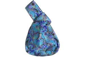 FANCYPUMPKIN Vintage Japanese Yukata Kimono Crane Handbag Wristlet Bag Small Coin Bag Tote Handle Bag Knot Pouch for Women