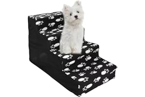 ZASDVN Escaleras Para Perros Pequeños, Escalones De Espuma De Alta Densidad Para Sofá Cama Alta, Escaleras Para Mascotas De 4 Niveles Con Fondo Antideslizante Para Gatos Viejos, Perritos Heridos Y Cachorros,
