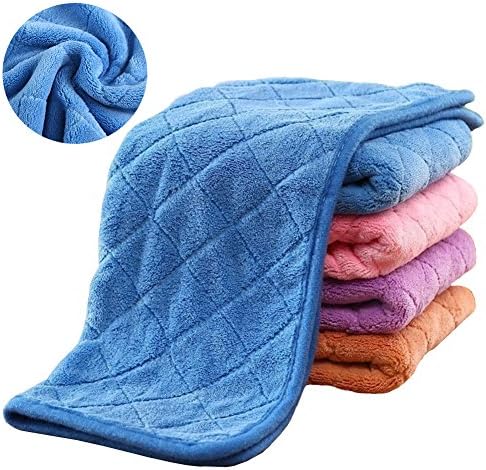 4 Pieces Coral Velvet Thicken Water Absorption Kitchen Cleaning Cloths Gentle Dish Cloth Housewife Washcloths Towels 14.5*11.8"