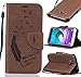 Produktbild Roreikes Schutzhülle für Samsung Galaxy J3 ( 2015) und Samsung Galaxy J3 ( 2016) ‘5.0’ Zoll, Feder-Fliegend Vogel-Design Muster Prägemuster Design Folio Cover Wallet im Bookstyle mit Standfunktion Karteneinschub und Magnetverschluß Etui für Samsung Galaxy J3 ( 2015) und Samsung Galaxy J3 ( 2016) ‘5.0’ Zoll - Braun