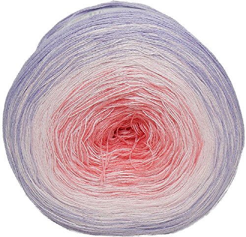 Rellana Regenbogen Bobbel – 200 g Farbverlaufswolle ideal für Tücher 10 flieder-rose-lachs - 2
