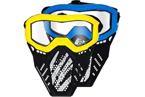 Toyer Confezione da 2 Maschere tattiche compatibili con Nerf Rival, Apollo, Zeus, Khaos, Atlas, Artemis Blasters Rival Mask (Blu e Giallo)