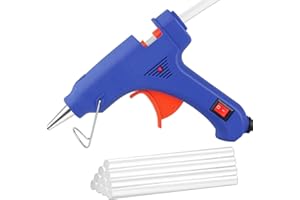 Pistolet à Colle Chaude,Vanwoke 10 Pcs Bâtons et Sûr Pistolet à Colle 20W,Anti écoulement pour Petits Travaux Manuels et Réparations Rapides à la Maison et au Bureau