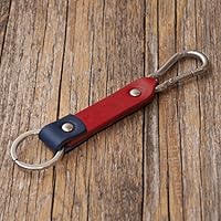Rotes blaues Leder Karabiner Schlüsselanhänger Ringhalter Klammer Schlüssel Karabiner-haken Geschenk Schlüsselband Anhänger