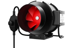 VIVOSUN Rohrventilator 150mm, 663 m³/h EC-Motor Abluftventilator mit Drehregler, leiser Rohrlüfter, R6 Rohrventilator für Indoor, Growbox, Growzelt und Gewächshaus Hydrokultur