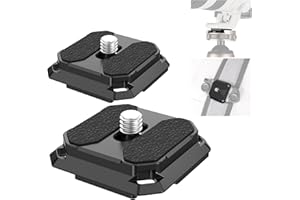 NEEWER QPR-5 Quick Release Plate 38 mm Square Arca Type QR Camera Mounting Plate Compatible with Peak Design Capture V3 Camera Clip, Tripod Head to Shoulder Strap with 4 Safety Pins, Pack of 2