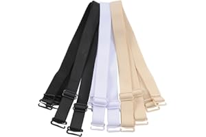 ASYKNM 3 Paia Reggiseno Elastico Intimo Antiscivolo Fibbia Reggiseno Cinturino Fibbia Intimo Cintura Antiscivolo Cintura Antigoccia Cintura Reggiseno Antiscivolo,Bianco, Nero e Colore Pelle