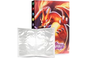 QIFAENY Classeur Carte, Album pour Cartes à Collectionner, Porte Cartes 4 Poche, Titulaire Livre de Protection Cartes, 30 Pages Capacité de 240 Cartes(BYV1)