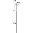 GROHE Vitalio Go 100 - Shower Rail Set (Hand Shower 100 mm with Anti-Limescale System and Silicone Ring, Shower Rail 62 cm, Shower Hose 1.75 m 1/2" x 1/2"), High Pressure Min. 1 bar, Chrome, 26196000