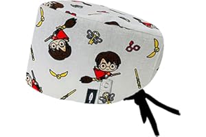 ROBIN HAT - Cagoule chirurgical HARRY POTTER QUIDDITCH Cheveux Longs Avec système de fixation du masque sur le calot - 100% cotone (Autoclave) - Confort maximum.