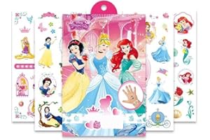 FRESHOER 80 Princess Temporäre Tattoos PRINZESSIN Temporary Tattoo Stickers Set Party Favor Tattoo Aufkleber (4 Blätter)
