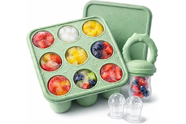 ZUFIO Grignoteuse bébé Mignon- Tetine grignoteuse bébé 4M+ moule à glace au lait maternel - Mangeoire à fruits pour bébé-Idéal pour Lait Maternel, en Poudre, Fruits et Légumes - Lavable au Lave