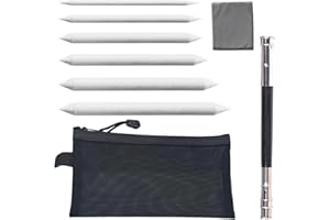 QOCUILC Kit 9 Pièces Outils Dessin Professionnels | 6 Estompes Estompeur Dessin et Gomme Malléable + Pochette | Accessoires Croquis Artistes Étudiants | Techniques Dessin Précision