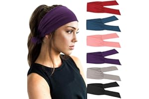 DRESHOW 6 Pack Women Headbands Wide Elastic Hair Bands Head Wrap Cute Knot Hair Accessories