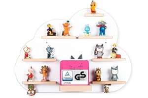 ‎BOARTI BOARTI Kinder Regal Wolke in Weiß TÜV/GS-Zertifiziert - geeignet für die Toniebox und ca. 43 Tonies - zum Spielen und sammeln