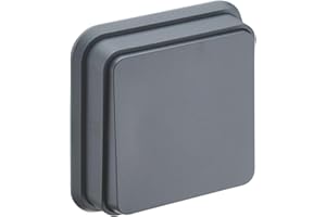 DEBFLEX - Cyklone - Interrupteur Va et Vient Complet - Interrupteur Mural Etanche IP55 - Intérieur/Extérieur - Installation Encastrée - Anthracite - 83 x 83 x 50 mm