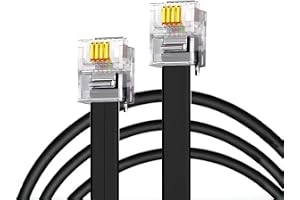 13.1 Ft Extra Long Telephone Cord, 4 Meter Phone Cable with RJ11 Modular Plugs, Compatible with Home Office Phone Modem Fax Machine and DSL Line, Black Coiled Phone Handset Extension Cord