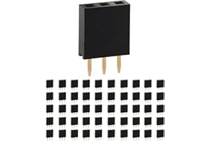 CHANZON Pin Header Strip for Arduino Gpio 3 pin x 50pcs Female Headers Pins Straight Single Row Gold Plated Pitch 2.54mm 0.1 inch for PCB Connector Machine Breadboard Electronic Circuit Board