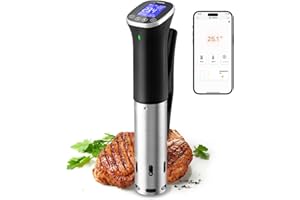 ‎INKBIRD Sous Vide, Sous Vide Stick ISV-300W WLAN Professioneller Küchenroner, 0-90℃ Niedertemperaturgaren | APP-Rezepte, IPX7 wasserdicht, ±0,1 °C präzise und konstante Temperatur