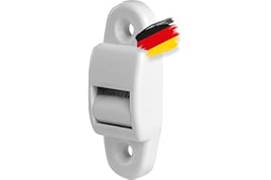 BAUHELD® Lot de 5 guides pour volets roulants,Mini passe-ceinture avec joint à brosse [Fabriqué en Allemagne],Deux pièces avec espacement des trous de 25 mm,Blanc