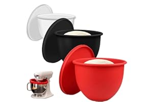 GENERIC Insert de Bol en Silicone pour KitchenAid, Revêtements en Silicone pour Batteurs Tilt-Head de 5 Qt, Liners de Bol à Mélanger avec Couvercles, Accessoires et Pièces Détachées pour Mixeur