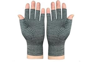 Jesata 1 Pair Copper Infused Arthritis Gloves | Medical-Grade Copper Fiber Gloves Elastic Warmth and Compression Therapy Gloves | Compression Gloves for Arthritis Pain Relief, Carpal Tunnel, Injuries