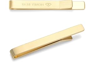 HONEY BEAR 1.57“/1.97"/2.12"/2.36" Clip Pasador de corbata -Talla normal/Fino Para Hombre Necktie Boda Negocio Regalo,4/5/5.4/6cm