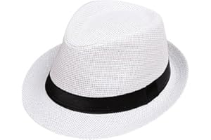 Boolavard Niños Niñas Niños Verano Fedora Sombrero de Paja ala Ancha Floppy Playa Visera Sombrero