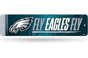 Rico Industries NFL Football Philadelphia Eagles Plaque de rue en métal 10,2 x 38,1 cm Décoration d'intérieur – Chambre – Bureau – Man Cave