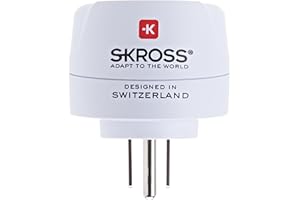 SKROSS 1.500203-E Europe vers USA - Adaptateur de Voyage International - Entrée Shuko ou Européenne, Sortie USA - Tension et Puissance 100V-1500W/250V-3750W. Protection contre les chocs