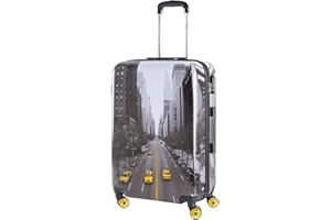 Flight Knight Hard Case Printed Luggage Suitable for easyJet, British Airways, Ryanair, Cities, Prints, Landscapes, Art, Hard Case Suitcases 8 Wheel Travel Bag Set & Carry Ons