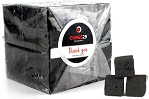 UBOON - BLACKCOCO's - Carbón Natural de Coco Premium 1KG para Cachimba y BBQ Briquetas para Shisha y Barbacoas, Larga Duración de Combustión