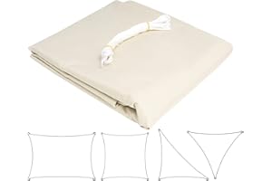 Laneetal Toldo Vela de Sombra Cuadrado Bloquear UV Transpirable Resistente para jardín Exteriores Poliéster 4 x 4 m Crema