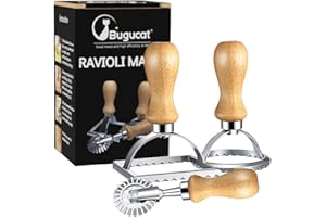 Bugucat Timbri per Ravioli,Stampo Ravioli in Acciaio Inox formine per Ravioli con Manico,Stampi per Ravioli in varie forme Ravioli Maker di Alta Qualità Taglierini Ravioli per fare Gnocchi Pasticceria