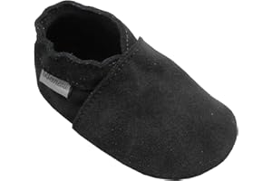 Bemesu Krabbelschuhe Lauflernschuhe Baby Lederpuschen Kinder Hausschuhe aus weichem Leder Einfarbig für Mädchen Jungen 0-24 Monate