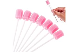 Healvian Lot de 100 tampons bucco-dentaires jetables en mousse souple pour patients âgés et bébés