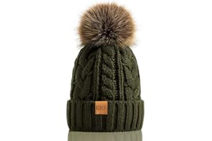 REDESS Women Winter Pom Pom Beanie Hat with Warm Fleece Lined, Thick Slouchy Snow Knit Chunky Baggy Skull Ski Cap