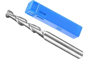 CoCud 2-Flute Spiral End Mill Bits, 5mm Diameter 30mm Length, High Speed Steel Straight Milling Cutter with Storage Case- (Applications: for Plywood Hardwood Plastic),