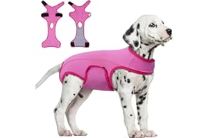 LeLePet Dog Surgery Recovery Suit, Post Surgery Dog Suit for Male and Female, Adjustable Medical Recovery Suit for Dogs After Surgery, Soft Dog Surgical Suit for Wound Protection, Pink L