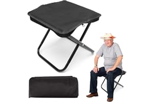 Wapasezyar Folding Stool, Camping Stool, Portable Folding Footstool, Outdoor Mini Folding Stool, Lightweight Seat Folding Stool for Travel, Picnic, Trekking, Hiking, Garden, Fishing, Barbecue, Beach