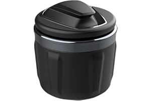 STOREBAO Auto Aschenbecher exklusiv für BMW 1/3/5/7 Serie und X1/X3/X5/X6, mit LED Licht und Deckel (Grau)