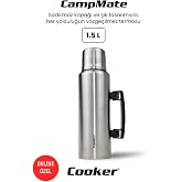 Cooker CKR2084 1.5 Litre &Ccedil;ift Katlı Termos, G&uuml;m&uuml;ş, 24 Saat Sıcak, 48 Saat Soğuk, 72 Saat Buzlu