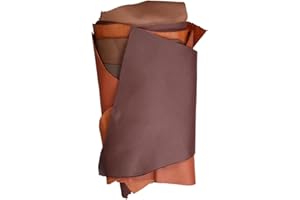 Langlauf Schuhbedarf 1KG Lederstücke Braun - Lederstücke - Zuschnitte aus echtem Leder in zufälligen Größen und klassischem Braun - Lederreste Stücke mit verschiedenen Formen - Handsortiert
