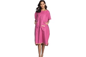 FLYILY Serviette Poncho Ultra légère et, Surfing Changement Serviette Robe avec Capuche Microfibre(RoseRed,L)