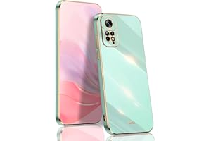 BORYA Funda para Xiaomi Redmi Note 11S 4G/ Redmi Note 11, Antigolpes Delgada Premium Suave Silicona Carcasa TPU Bumper Estuche, Elegante Sedoso Galvanoplastia Phnom Penh Caso, Verde