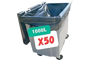 SANYGIENE | Sac Poubelle 1000-1100l X50 | Housses Protection Conteneur 1000 Litres | Certfié REACH et FSC | Epaisseur 30µ | Anti Saletés - Anti Fuite - Anti Odeur | Hygiène Propreté Collecteur Déchets