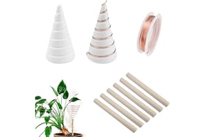 Bobina de Fibonacci, DIYCUT Estaca de Jardinería de Electrocultivo Reutilizable con Alambre de Cobre de 2,5m y 6 Varillas de Madera, Jardinería de Electrocultivo para Cultivar Plantas y Verduras