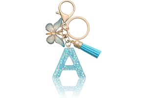 MORSUNBELA Portachiavi Per Ragazza Farfalla Con Lettera Portachiavi Con Lettera Iniziale Da Donna