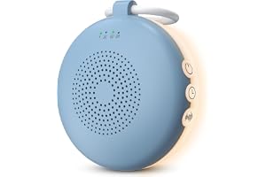 eSynic insomningshjälp för vuxna vitt ljud baby i blågrå bärbar vit brusmaskin med nattlampa 12 sömnljud 20 H drifttid batteri och timer mini ljudmaskin för sovrum hotell
