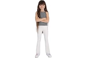 Leggings Empire Pantaloni a Zampa Bambina Bootcut I Pantaloni da Ragazza in Cotone Elastici Flare Leggings Zampa Elasticizzati Svasati in Tessuto Pantaloni da Ballo | Gamba Lunga Taglie 6-13 Anni